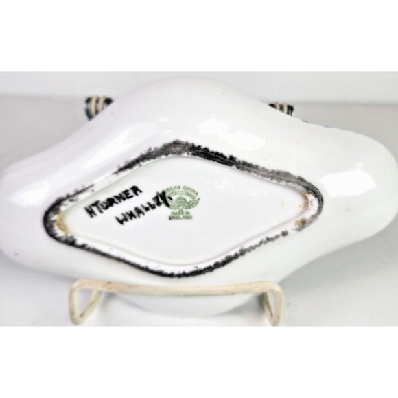 H. Turner Whalley Blue & Green Tuscan China Metallised Hand Painted Trinket Dish - Picture 3 of 3